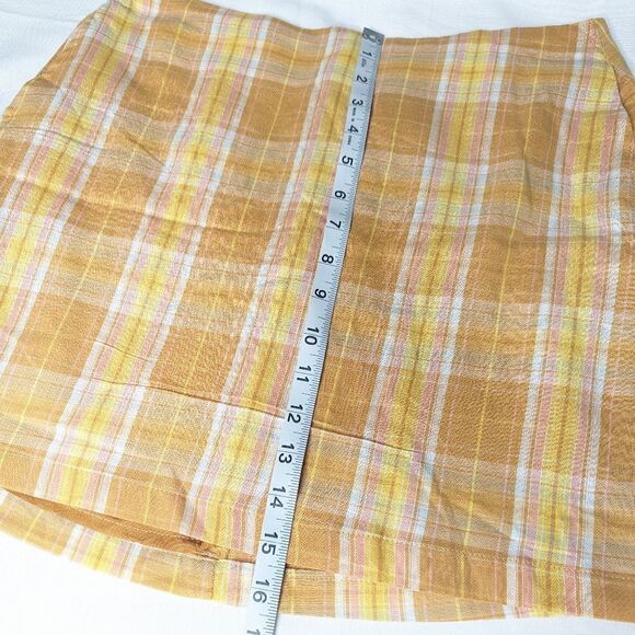 NWT Lulu's Always Sunshine Orange Plaid High Waisted Mini Skirt - Picture 10 of 11